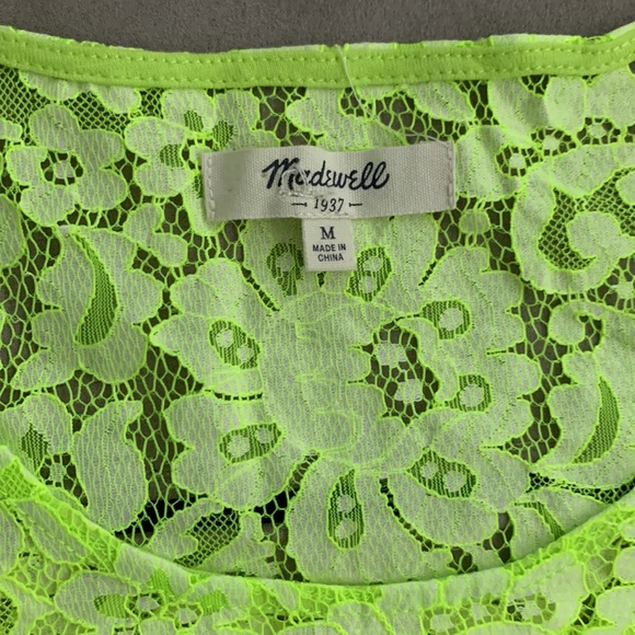 Madewell NWOT Neon Lace Tee/Top size M - Picture 4 of 8